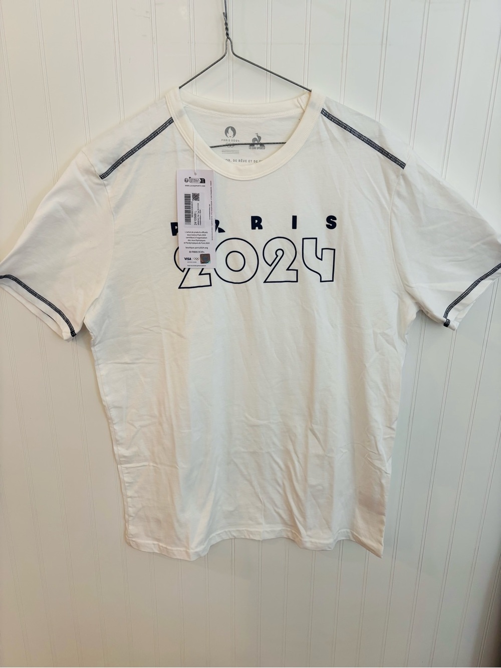 Le Coq Sportif White 'Paris 2024' Short Sleeve Graphic Tee